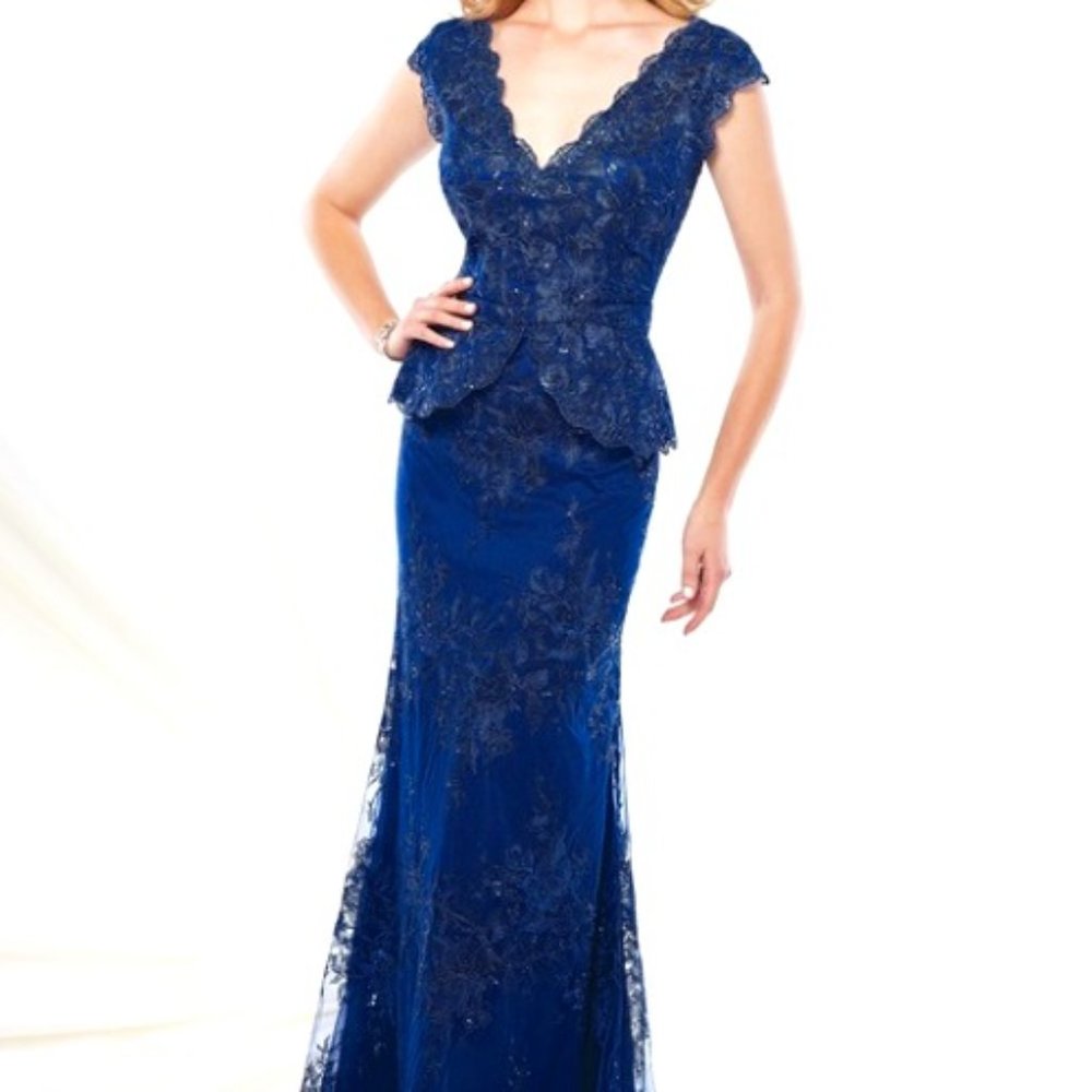 Beautiful Navy Blue Montage by Mon Cheri Formal Dress